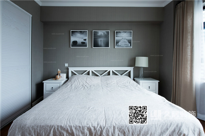 卧室墙漆颜色选择-久居装饰 北欧工业风 蓝色与米色的鲜明视觉对比 简约有型的国际风范