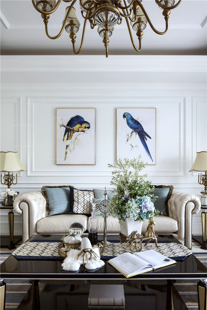 法式风格-客厅沙发选择-客厅茶几选择-当纯白遇上法式 330㎡法式复古风格